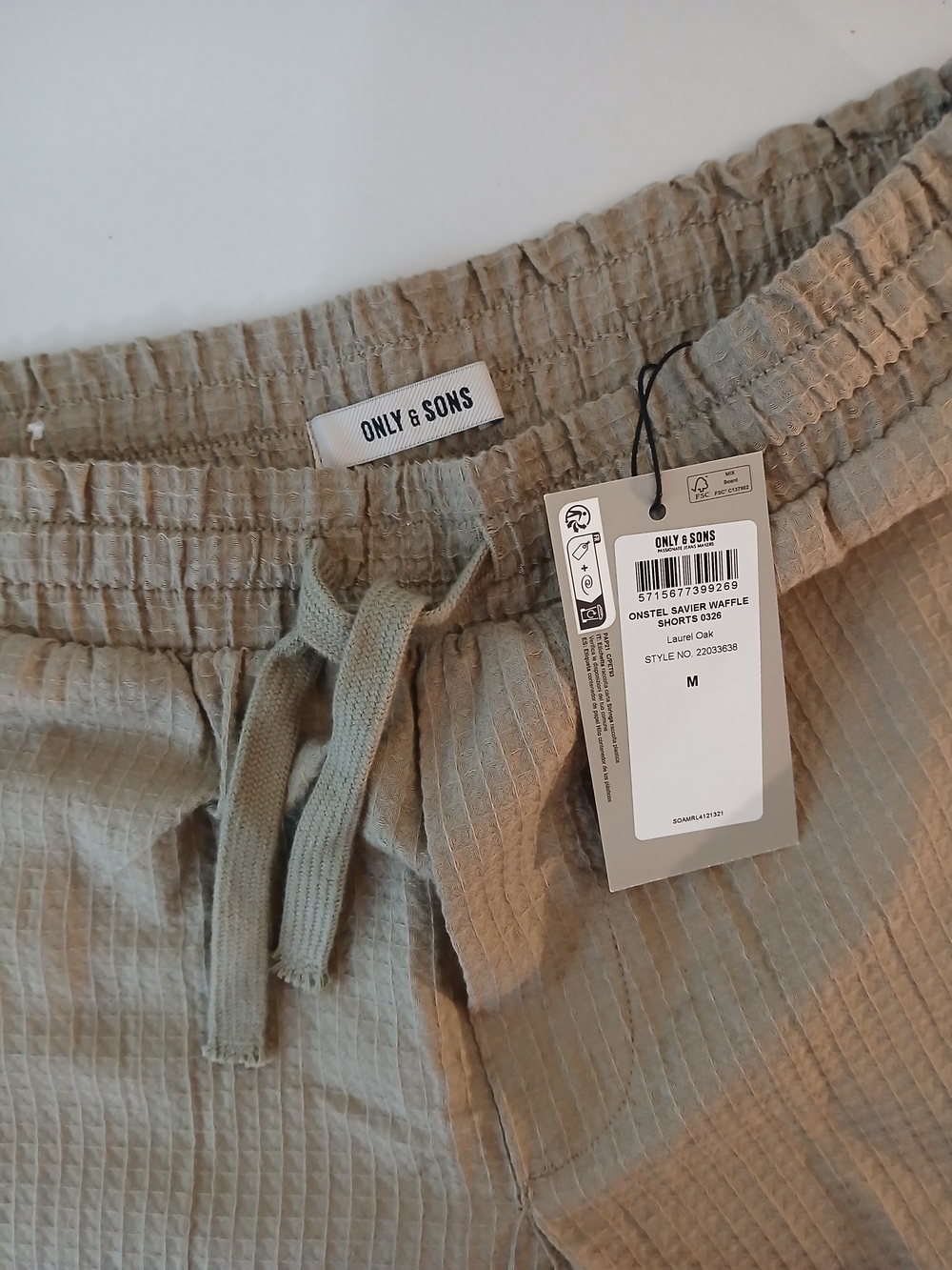 ONLY & SONS Onstel Savier Waffle Shorts NWT